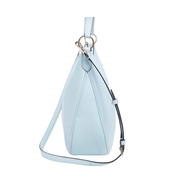 Kate Spade Womens Sky Blue Pebbled Leather Weston Large Shoulder Hobo Bag New - Picture 14 of 15